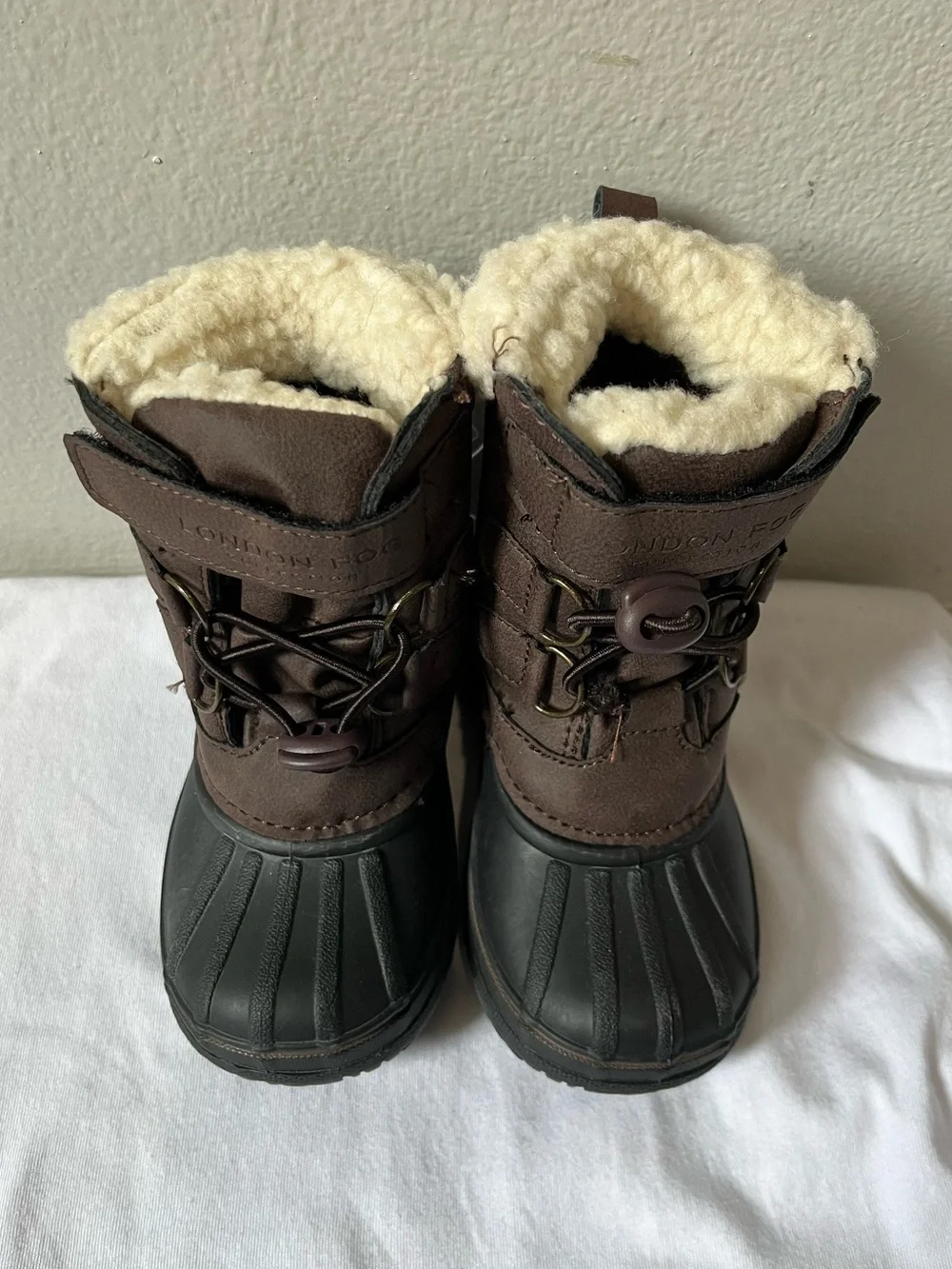 London Fog Kids Brown and Black Winter Boots